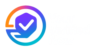 Your Verified Now logo — a rainbow colored circle with an arrow pointing to the right
